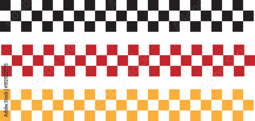 Racing Finish Line Checkered Vector, Automotive Sports Branding Element, High-Contrast Safety Battenberg Pattern Strip