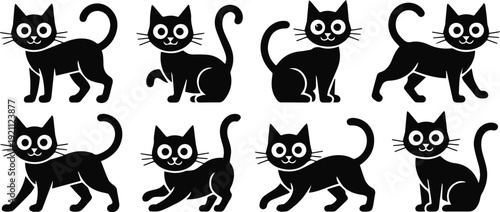 Cat sticker pack eight pose set