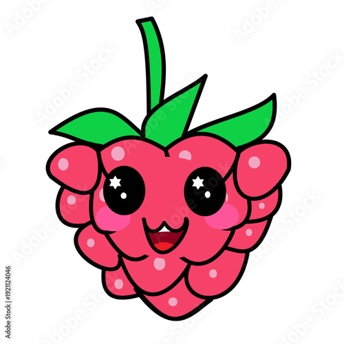 raspberry fruit kawaii design useful for making stickers graphics worksheets flash card for kids printable.eps