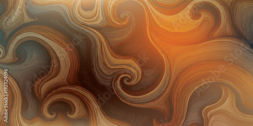Abstract Swirling Marbling Effect with Warm Earthy Tones.
