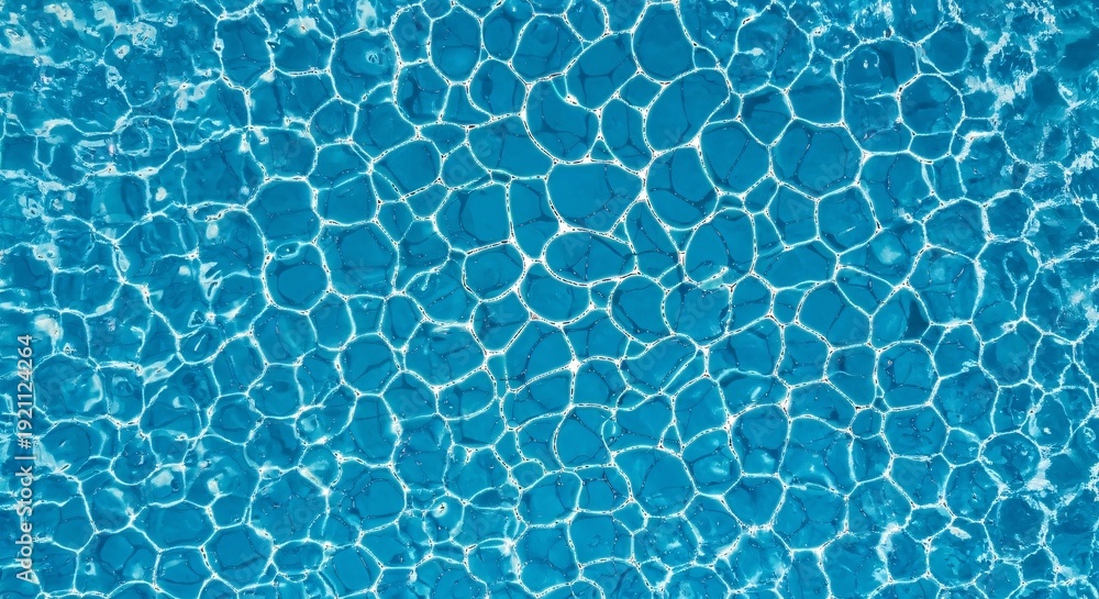 Obraz premium A close-up view of sparkling blue water with intricate light patterns on its surface
