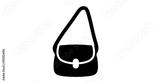 Simple black handbag icon with a white accent.