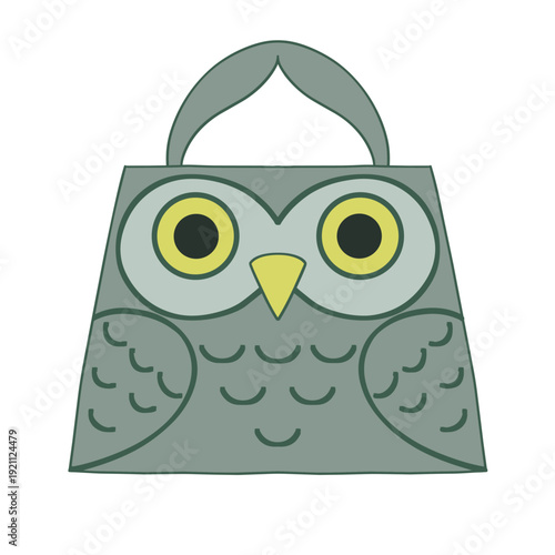 ふくろうの顔が描かれたラッピング袋 ギフトバッグ アイコン