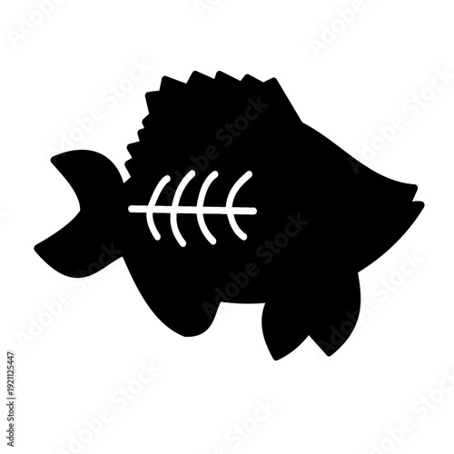 xray fis black silhouette isolated on white background.eps