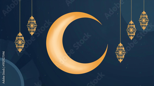 vector illustration of a moon ramadan background