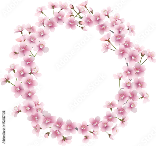 桜の花のリース（背景透過）