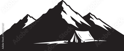 Mountain Peak Silhouette Landscape Illustration,
Majestic Mountain Range Black Vector Design,
Minimal Mountain Skyline Silhouette Art