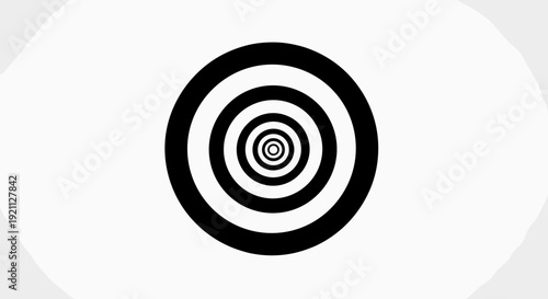 Black Concentric Circles Target Icon.