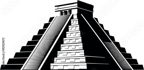 Abstract geometric design featuring descending black rectangles on white