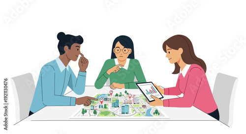 Diverse group of people collaborating around a table.