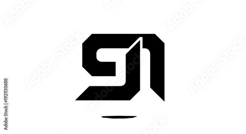 Stylized Black Logo Design Element.