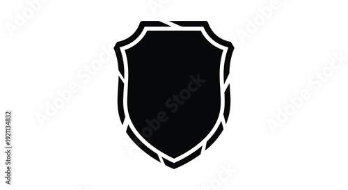 A stark black shield design with a jagged irregular outline presents a strong defensive symbol silhouette high quality