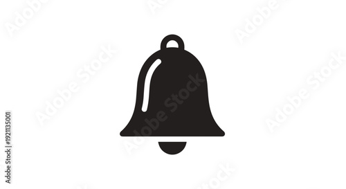 Simple black bell icon on white.