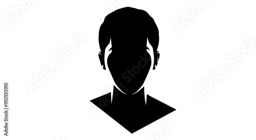 Silhouette of a man with short hair.