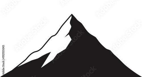 Black Silhouette of a Mountain Peak.