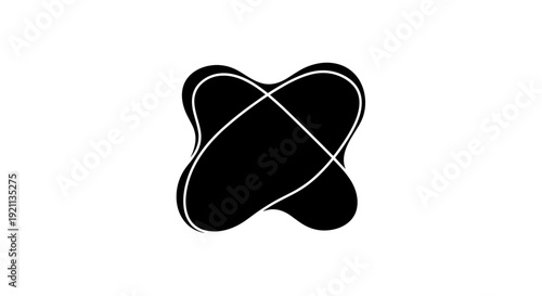 Black Abstract Geometric Shape Design Element.