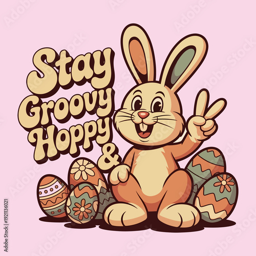 Happy Easter, wish card, and T-shirt design. 