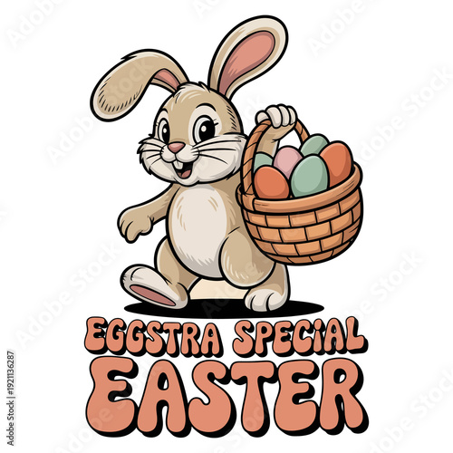 Happy Easter, wish card, and T-shirt design. 