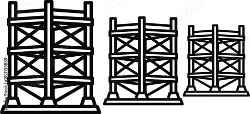 Industrial scaffolding structures in various sizes
