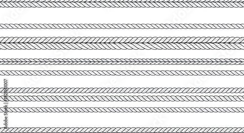 Braided Rope Lines Seamless Pattern Texture Background, Nautical Marine Design Elements