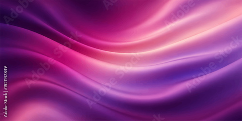 Smooth flowing purple and pink silk satin fabric background with soft luxury textile waves and a light violet design backdrop