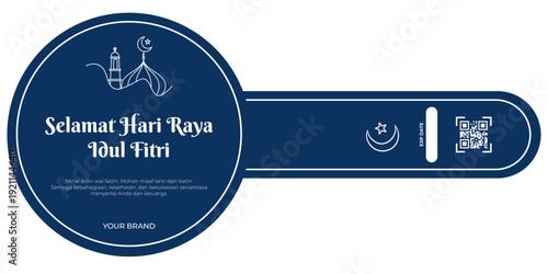 Product label sticker template eid al fitr selamat hari raya idul fitri stiker jar box packaging