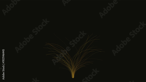 Flow lines of glowing fiber optics creating dynamic light trails against a stark black background, abstract composition with vibrant illumination