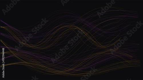 Flow lines abstract background with flowing light trails and fiber optics, dynamic swirling motion, vibrant colors on dark backdrop