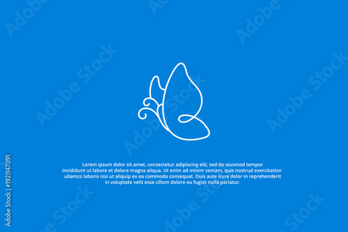 elegant continuous line art butterfly logo