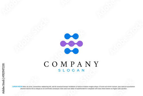 blue purple tech connection logo