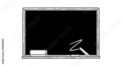 A teacher writes on a blackboard with chalk in a classroom setting from a frontal viewpoint