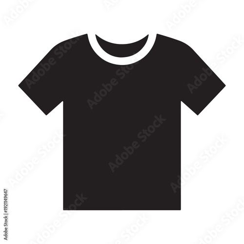 Black crew neck t-shirt isolated on white background