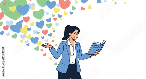 Positive Engagement & Brand Loyalty: Professional Woman Connecting Through Content and Inspiring Customer Satisfaction.