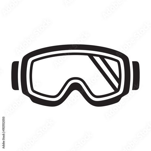 Vector illustration of a single scuba diving goggle isolated on transparent background