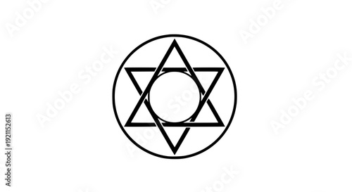 Sacred Geometry Six Pointed Star Symbol Spiritual Geometric Emblem Vector Illustration
