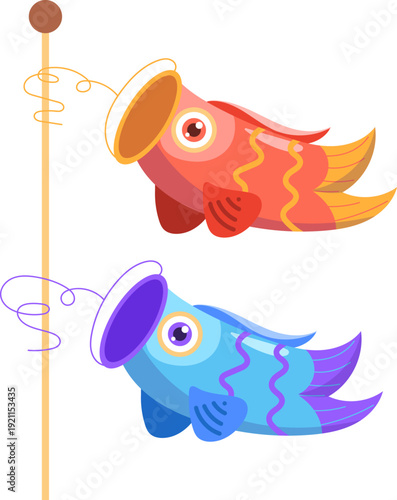 Colorful Koinobori Carp Streamers Children Day