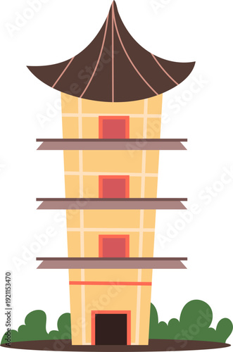 Traditional Multi Tiered Japanese Pagoda Architecture