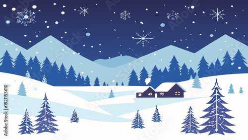 Festive Pine Tree Vector Winter Holiday Illustration