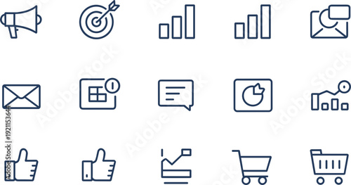 A professional black vector music and web icon set featuring business, technology, and communication symbols for mobile phone design and office internet applications