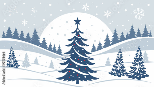 Holiday Celebration Tree Vector Winter Wonderland Design