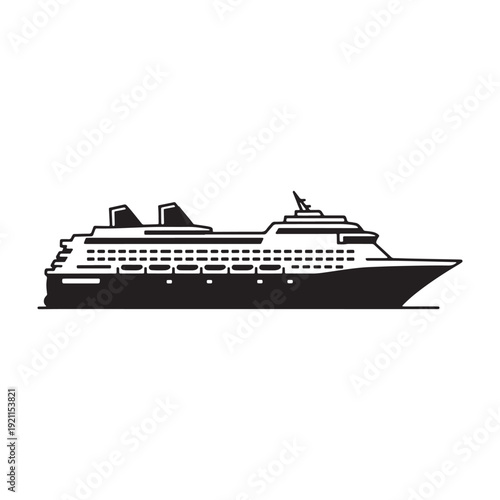 Vector illustration of a cruise ship isolated on transparent background