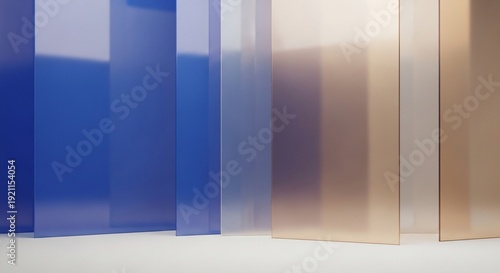 Metallic Panels with Reflective Surfaces Closeup.