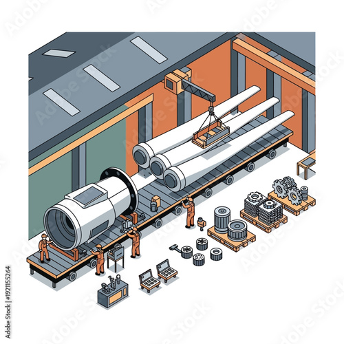 Industrial Machinery in a Factory Setting.