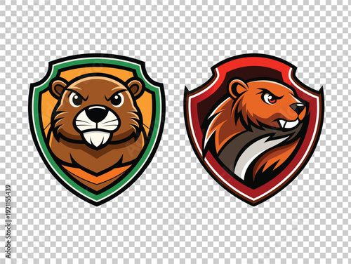 Fierce Beaver Mascot Logos for Sports Teams and Brands