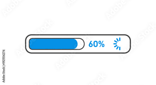 Progress Bar Showing Sixty Percent Complete.