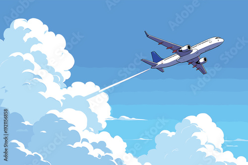 Illustration of Clouds, Clouds with Altai Republic Flags, Aeroplane Flying