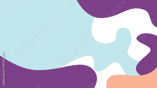 Abstract shapes in various colors on a canvas, viewed from directly above