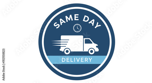 Same Day Delivery Truck Logo Icon.