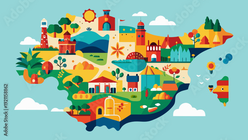 Creative Spain Map Vector
