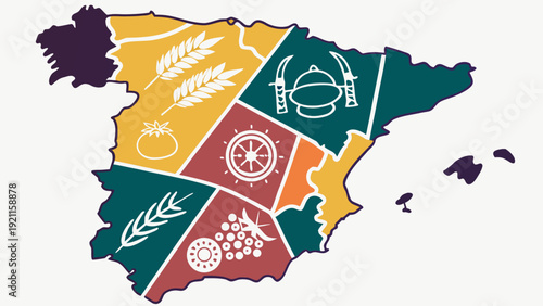 Creative Spain Map Vector